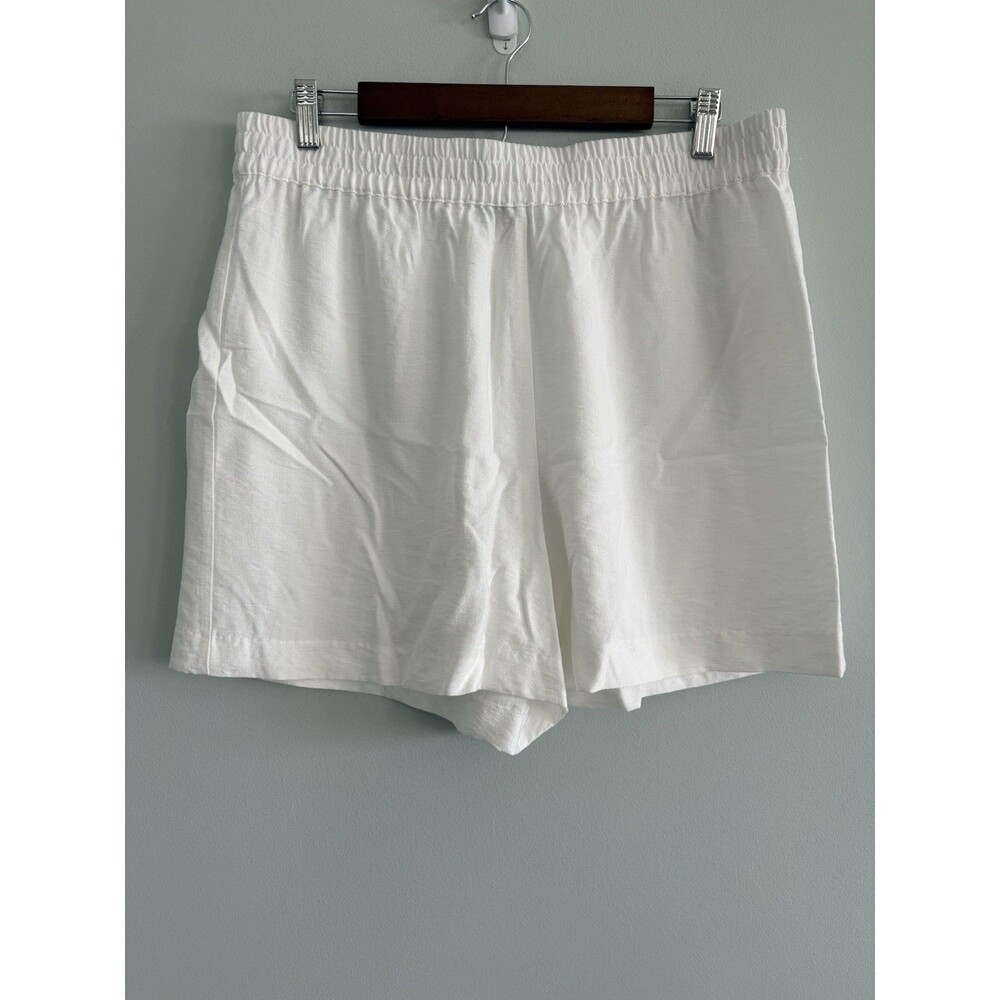 Vince Camuto Shorts Womens Large White Elastic Waist Summer Beach Coastal